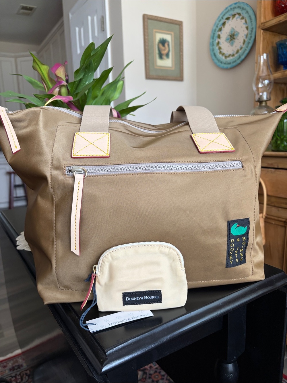 NWT - Dooney & Bourke Tan Tote with Cream Pouch
